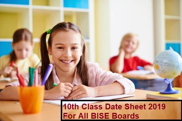 10th Class Date Sheet 2019
