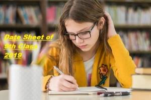 Datesheet of 9th class 2023