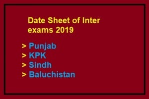 Inter Date Sheet 2019 All Boards Download Online