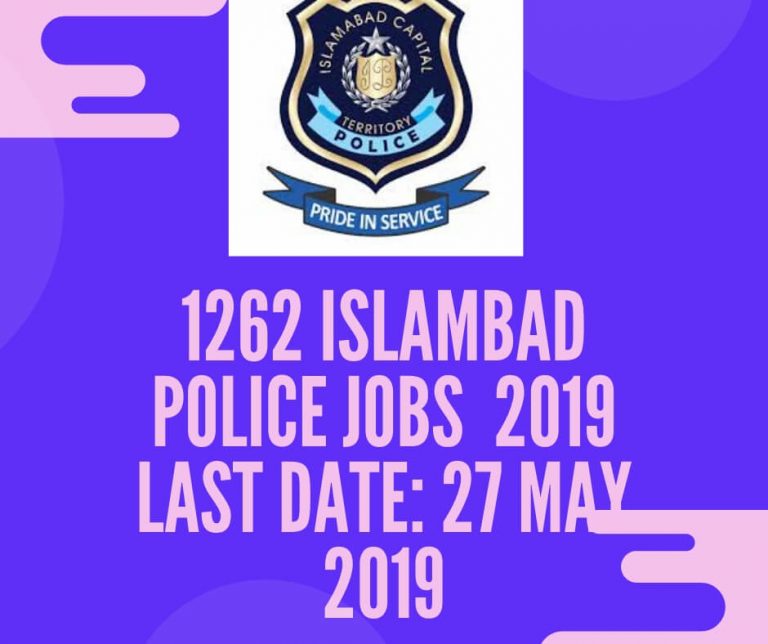 1262 Islamabad Police jobs 2019-ASI,Constable