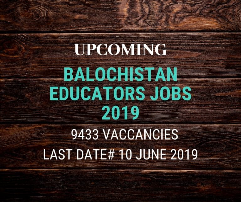 Balochistan Educators jobs 2019-( 9433 Vacancies )