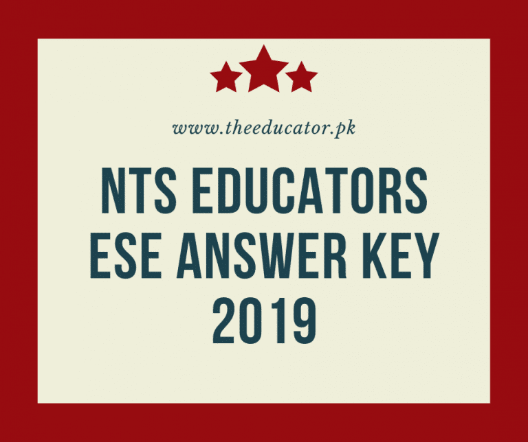 Educators ESE Answer Key 2021-NTS ESE Result 2021