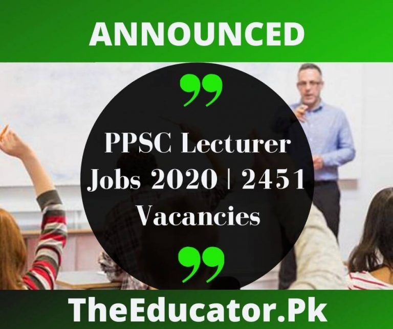 PPSC Lecturer Jobs 2020 | 2451 Vacancies | All Subjects Syllabus