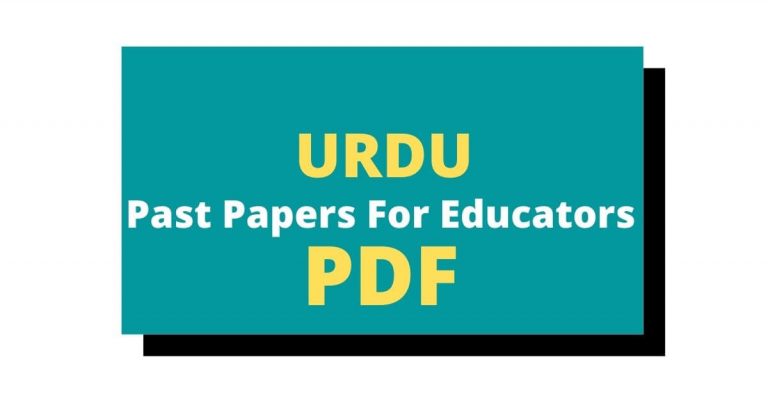 Download Urdu Past Papers For Educators Test In PDF
