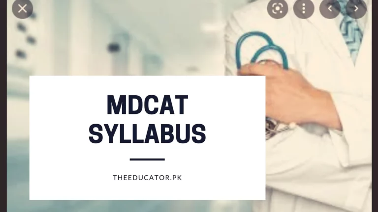 MDCAT Syllabus 2023 [PMDC PDF Download]