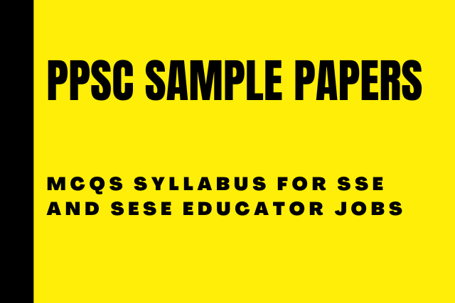 PPSC smaple paper containing mcqs