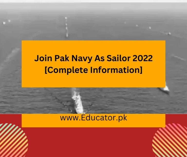 Join Pak Navy as Sailor 2023 [Complete Information]
