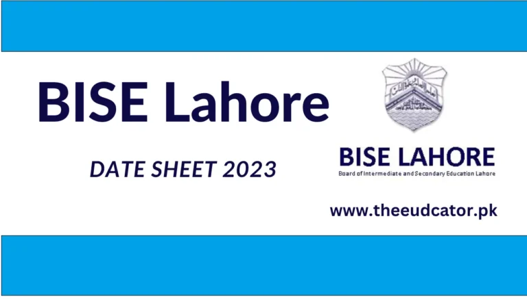 BISE Lahore 10th Class Date Sheet 2023
