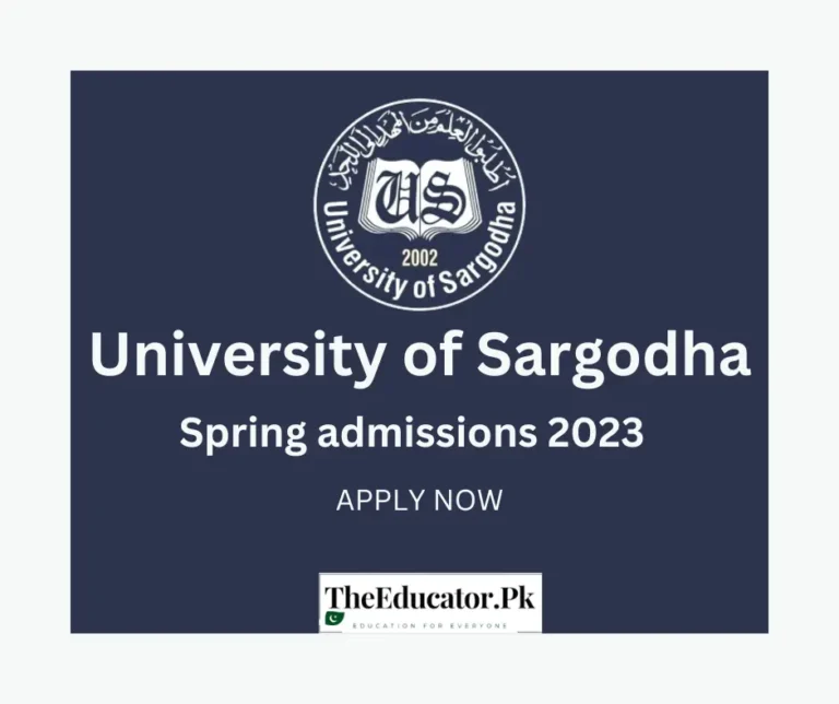University of Sargodha Spring Admissions 2023
