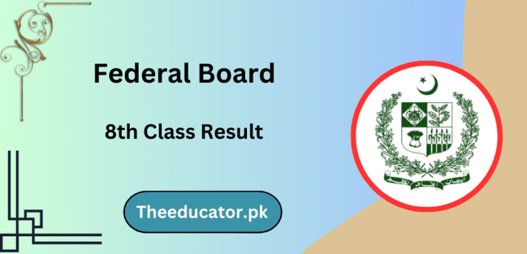 Federal Board 8th Class Result 2023 Search by Roll Number wise