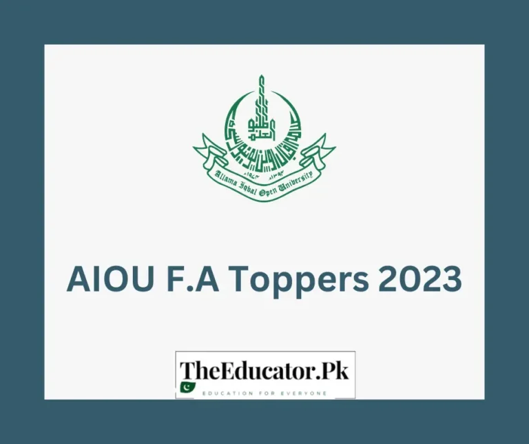 AIOU FA Toppers 2023 [Position holders announced]