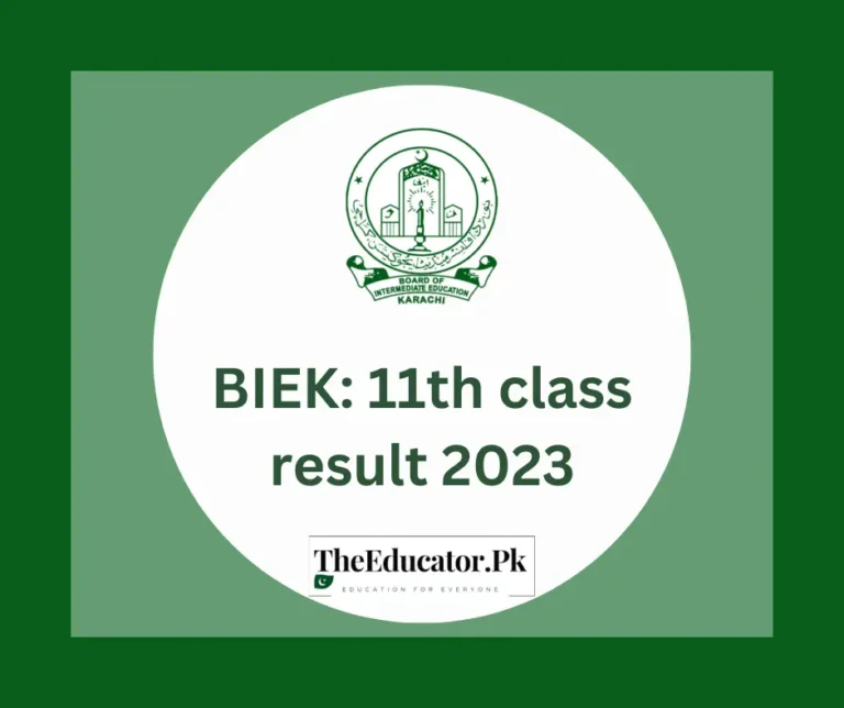 BIEK: 11th class result 2023