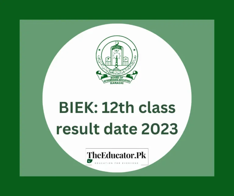 BIEK: 12th class result date 2023
