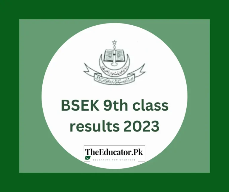 BSEK 9th class result 2023