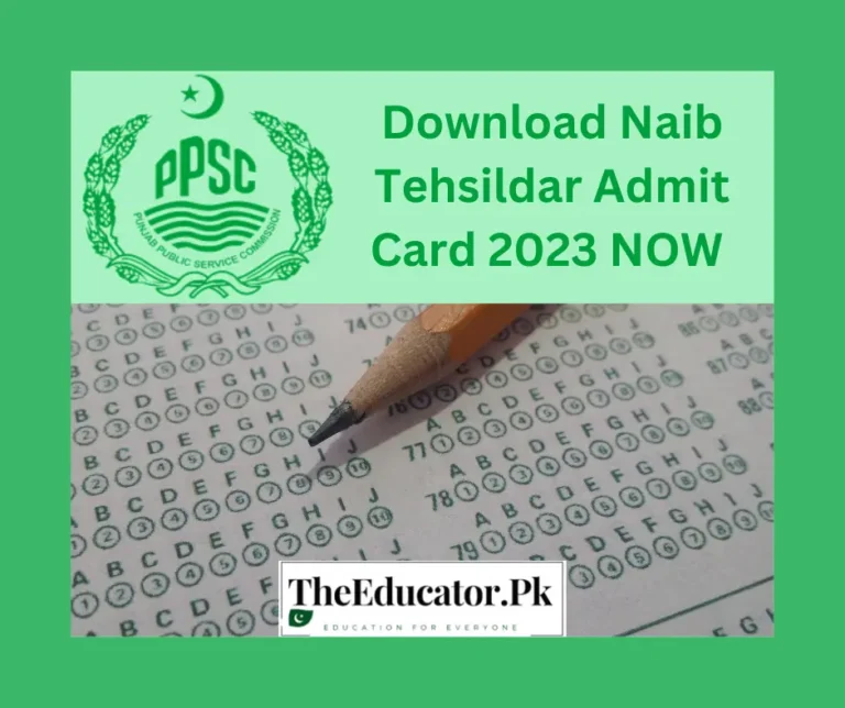 Download Naib Tehsildar Admit Card 2023 NOW