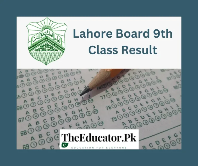9th Class Result 2023 BISE Lahore