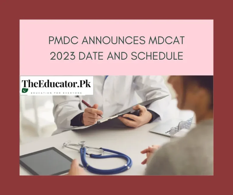 PMDC announces MDCAT 2023 date and schedule