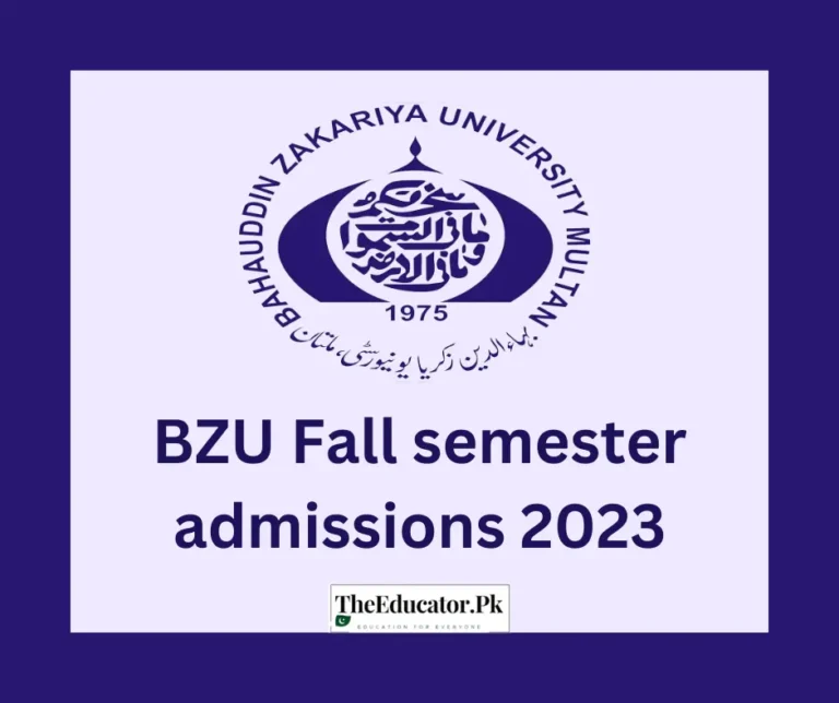 BZU Fall semester admissions 2023