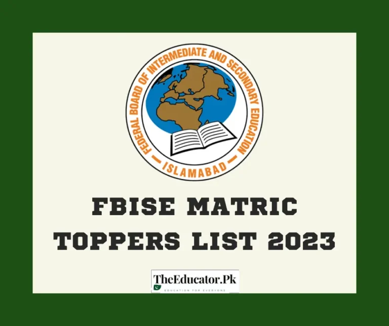 FBISE matric toppers list