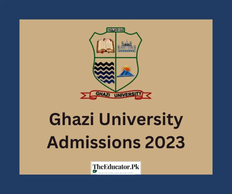 Ghazi University Fall Semester Admissions 2024