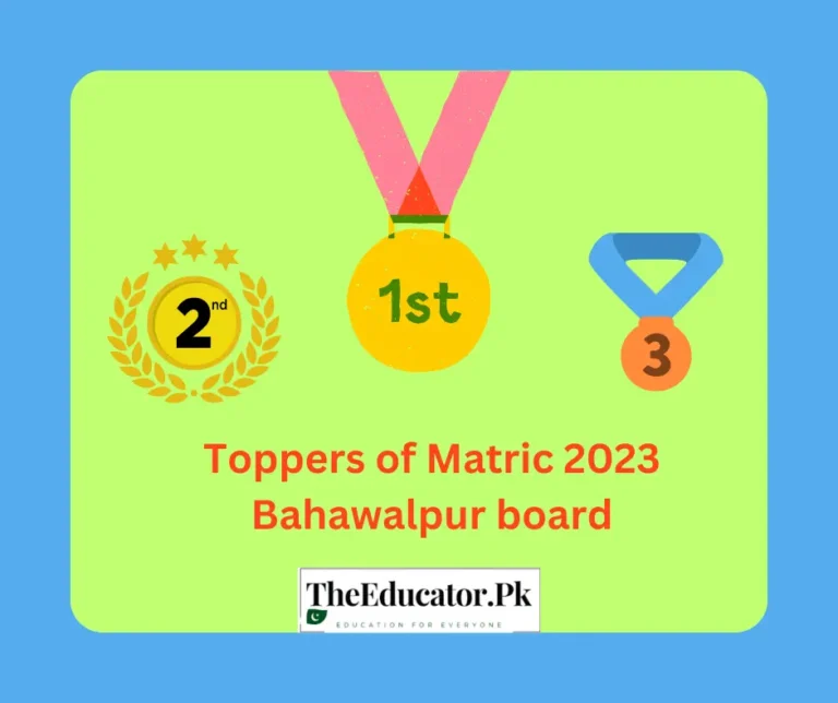 Toppers of Matric 2023 Bahawalpur board