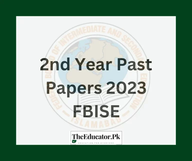 2nd Year Past Papers 2023 FBISE