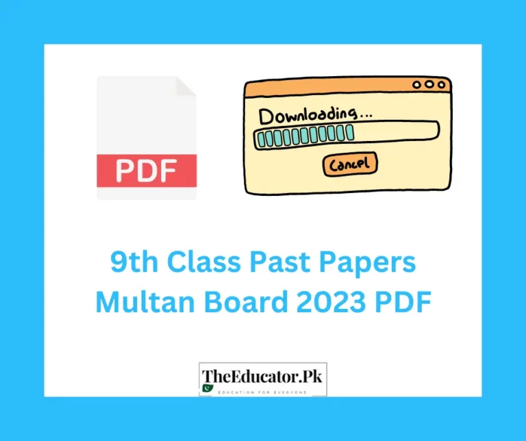 9th Class Past Papers Multan Board 2023 PDF