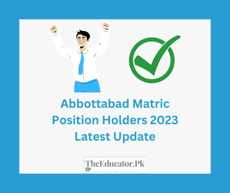 Abbottabad Matric Position Holders 2023 Latest Update