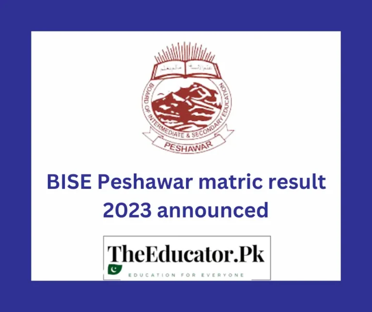 BISE Peshawar Matric Result 2024 Announced