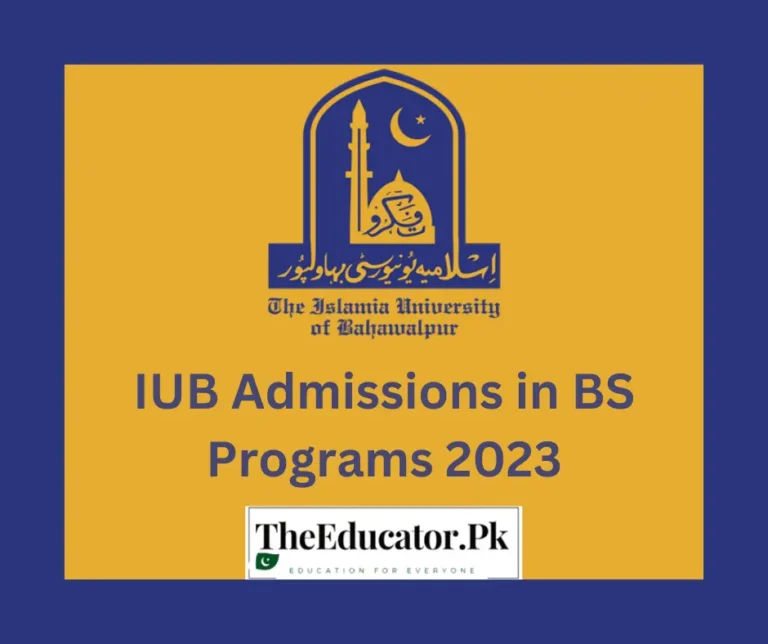 Islamia University Bahawalpur (IUB) Admissions in BS Programs 2023