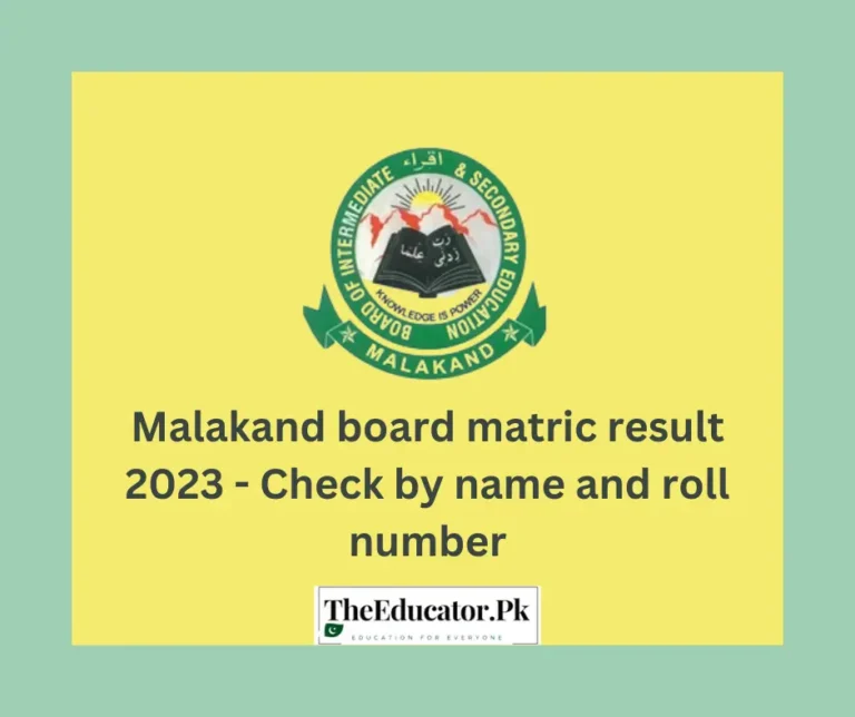 Malakand Board Matric Result 2024 – Check by name and roll number