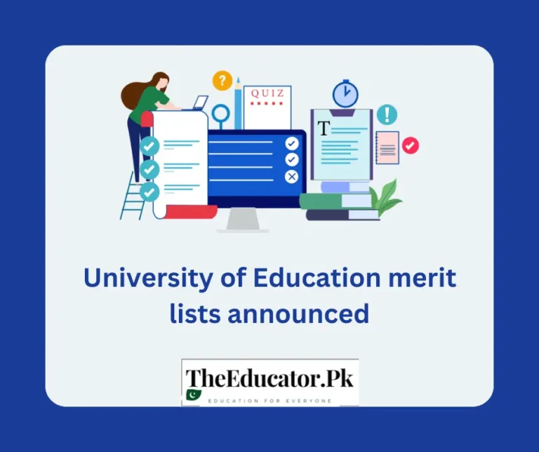 University of Education merit lists announced