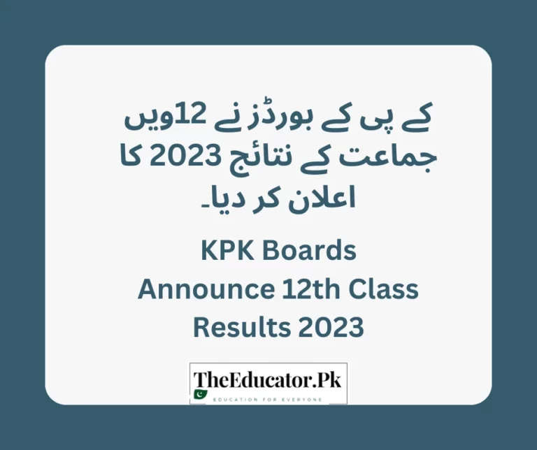 KPK Boards Announce 12th Class Results 2023