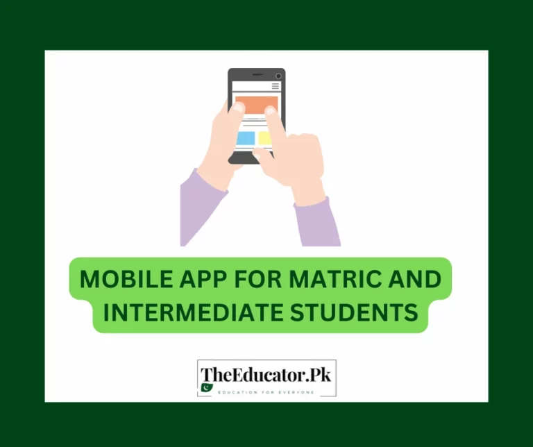 Mobile app for matric and intermediate students